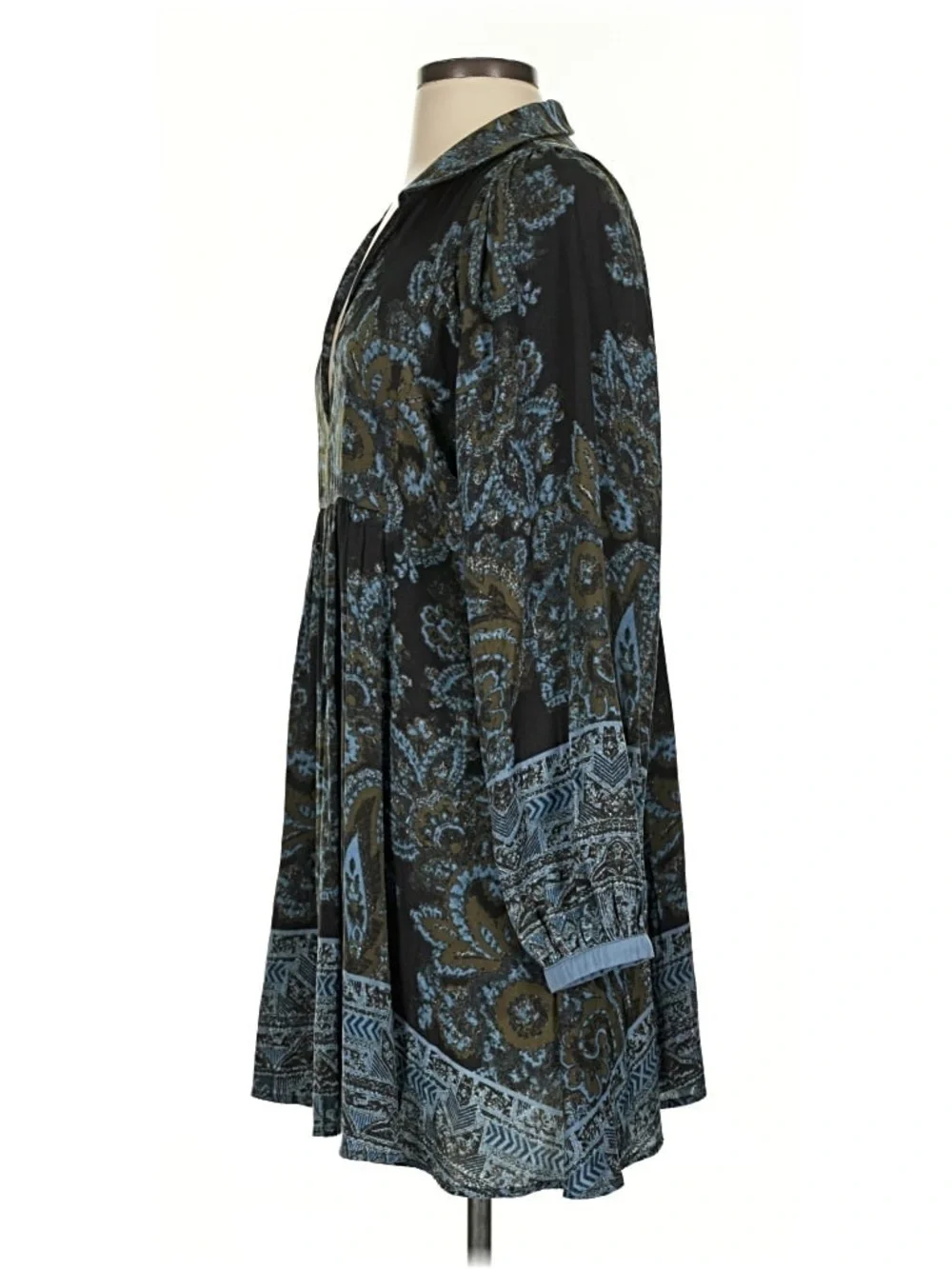 Free People Say You Love Me Paisley Silky Mini Tunic Dress S